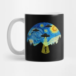 Starry Night UFO Alien - Funny Mug